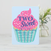 Twee lieve Schattigee cupcake Kinder tweede verjaa Kaart (Staand voorkant)