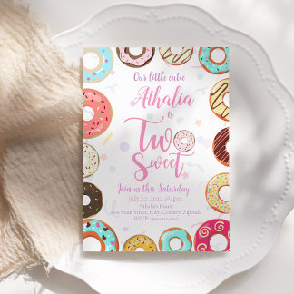 Twee lieve Schattigee Donuts 2e Verjaardag Kaart