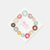 Twee lieve Schattigee donuts 2e verjaardag papier Servet (Hoek)