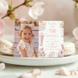 Twee lieve snoep pastel foto 2e verjaardag kaart