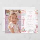 Twee lieve snoep pastel foto 2e verjaardag kaart (Voorkant)