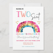 TWEE lieve sprankelende Rainbow 2e verjaardag Kaart (Voorkant)