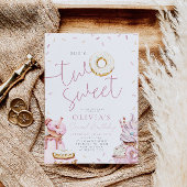 Twee lieve tweede verjaardag uitnodiging voor meis