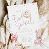 Twee lieve tweede verjaardag uitnodiging voor meis