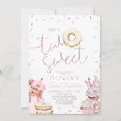 Twee lieve tweede verjaardag uitnodiging voor meis (Voorkant)
