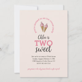 Twee lieve tweede verjaardagsfeestuitnodiging kaart