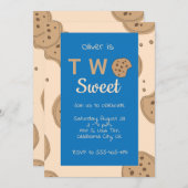 Twee lieve tweede verjaardagsfeestuitnodiging kaart (Voorkant / Achterkant)