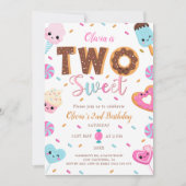 Twee lieve verjaardag | 2e verjaardag meisje donut kaart (Voorkant)