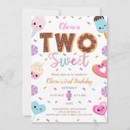 Twee lieve verjaardag | 2e verjaardag meisje donut kaart