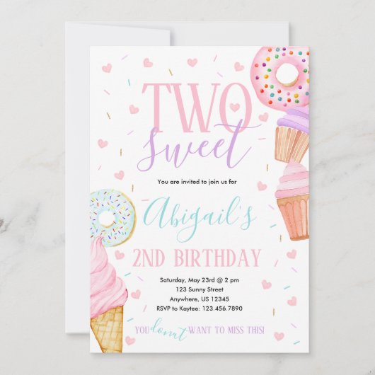 TWEE lieve verjaardag uitnodiging (Voorkant)