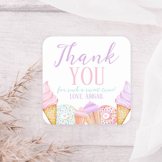 TWEE lieve verjaardag Vierkante Sticker