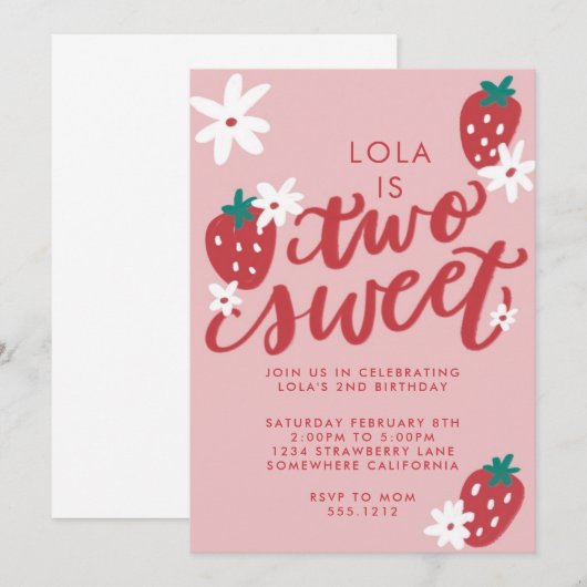 TWEE LIEVE VERJAARDAGEN UITNODIGEN KAART (Voorkant / Achterkant)