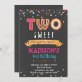 Twee lieve verjaardagsfeestjes uitnodiging (Voorkant / Achterkant)