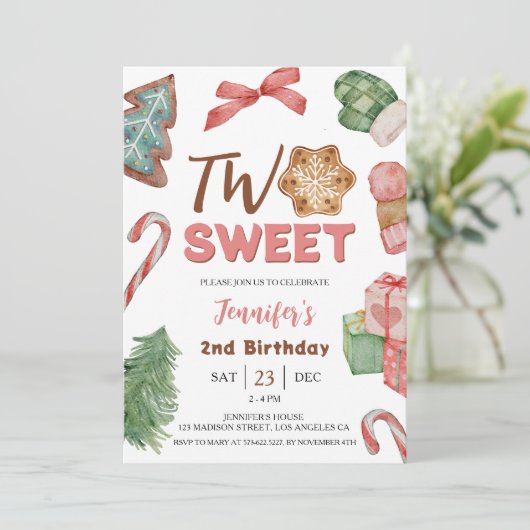 Twee lieve! Winter Kerst 2e verjaardag Kaart (Staand voorkant)