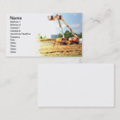 Twee liften op een bouwplaats visitekaartje (Voorkant / Achterkant)