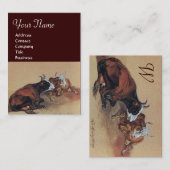 TWEE LIGGENDE KOEIEN MONOGRAM VISITEKAARTJE (Voorkant / Achterkant)