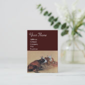 TWEE LIGGENDE KOEIEN MONOGRAM VISITEKAARTJE (Staand voorkant)