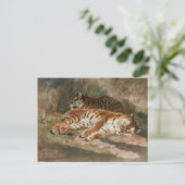 Twee liggende tijgers | Rosa Bonheur Briefkaart (Staand voorkant)