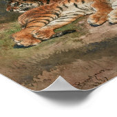 Twee liggende tijgers | Rosa Bonheur Poster (Hoek)