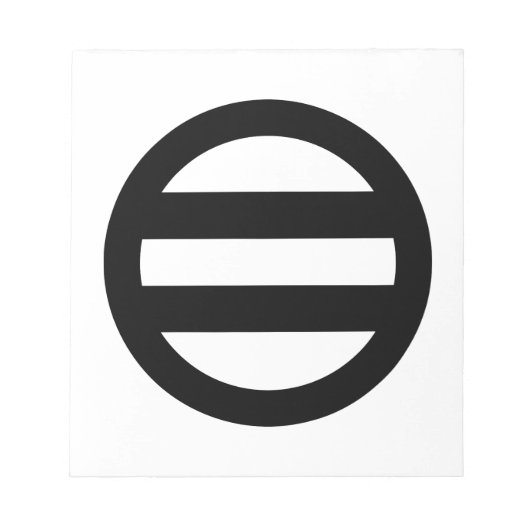 Twee lijnen, omcirkeld notitieblok (Voorkant)