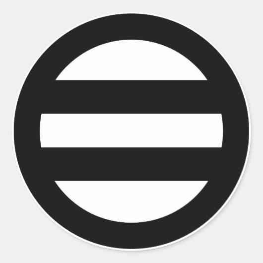 Twee lijnen, omcirkeld ronde sticker (Voorkant)