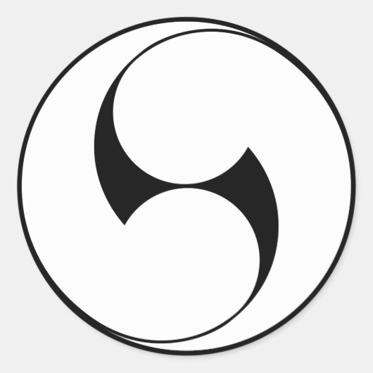 Twee linksdraaiende zwenken (Jinuki) Ronde Sticker (Voorkant)