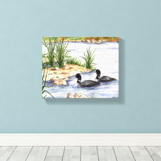 Twee linnen canvasafdruk canvas afdruk (Insitu (Houten vloer))