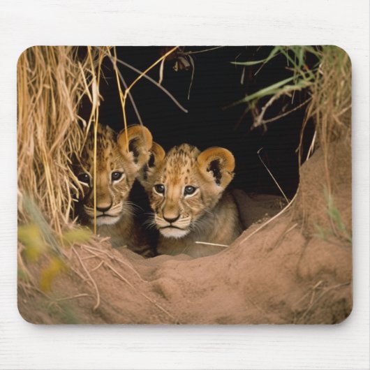 Twee lion Cubs Muismat (Voorkant)