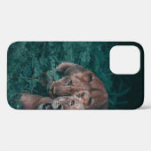 TWEE LIONEN OP GROENE PLANTEN Case-Mate iPhone CASE (Achterkant (horizontaal))