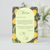 Twee lippen en tulpen bruiloft dank je kaart (Staand voorkant)