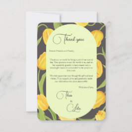 Twee lippen en tulpen bruiloft dank je kaart