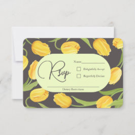 Twee Lippen en Tulpen Huwelijks RSVP Kaartje