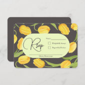 Twee Lippen en Tulpen Huwelijksreactie RSVP Kaartje (Voorkant / Achterkant)