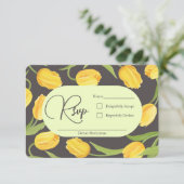 Twee Lippen en Tulpen Huwelijksreactie RSVP Kaartje (Staand voorkant)