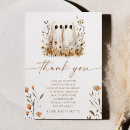 Twee Little Boos Ghost Wildflower Twins Baby showe Bedankkaart