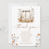 Twee Little Boos Ghost Wildflower Twins Baby showe Bedankkaart (Voorkant)