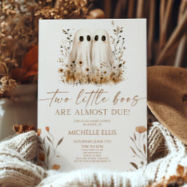 Twee Little Boos Ghost Wildflower Twins Baby showe Kaart