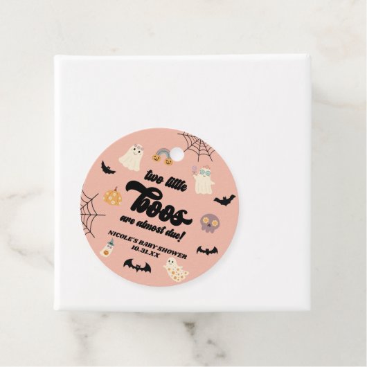 Twee Little Boos Twins Halloween Baby shower Bedankjes Labels (In situ)