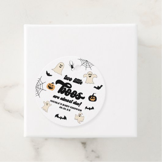 Twee Little Boos Twins Halloween Baby shower Bedankjes Labels (In situ)