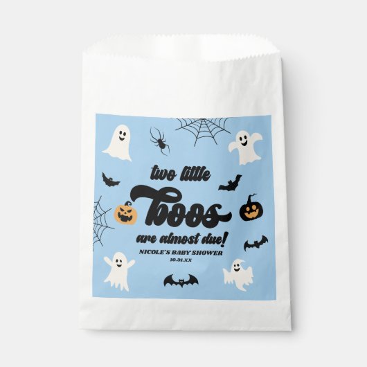Twee Little Boos Twins Halloween Baby shower Bedankzakje (Voorkant)