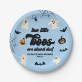 Twee Little Boos Twins Halloween Baby shower Papieren Bordje (Voorkant)