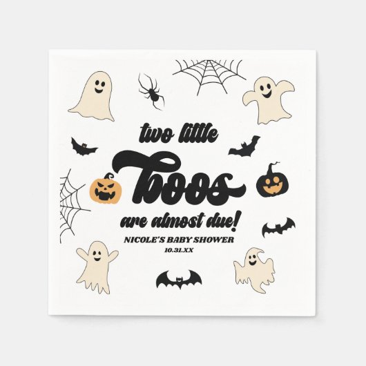 Twee Little Boos Twins Halloween Baby shower Servet (Voorkant)