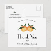 Twee Little Cuties Twin Baby shower per Mail Invit Briefkaart (Voorkant / Achterkant)