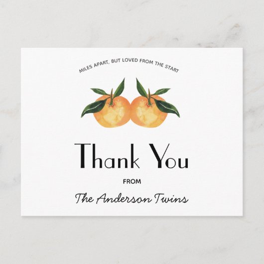 Twee Little Cuties Twin Baby shower per Mail Invit Briefkaart (Voorkant)