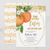 Twee Little Cuties zijn onderweg naar Baby shower  Kaart (Voorkant / Achterkant)