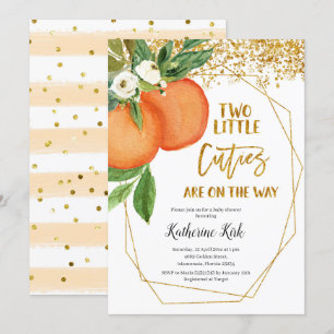 Twee Little Cuties zijn onderweg naar Baby shower  Kaart