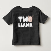 Twee Llama 2e Verjaardag Llama Thema 2 Jaar Oud Kinder Shirts (Voorkant)
