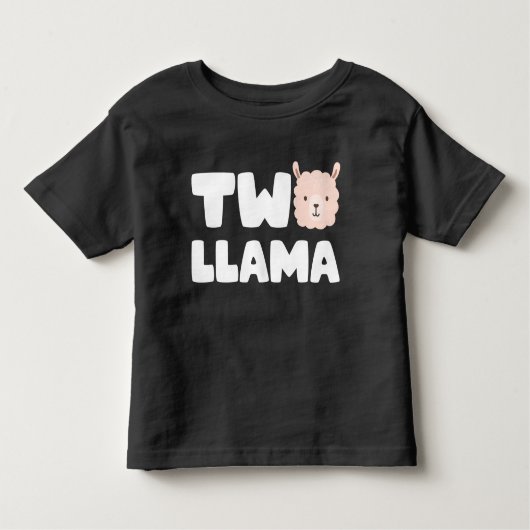 Twee Llama 2e Verjaardag Llama Thema 2 Jaar Oud Kinder Shirts (Voorkant)