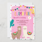 Twee Llamas Birthday Uitnodiging (Voorkant)