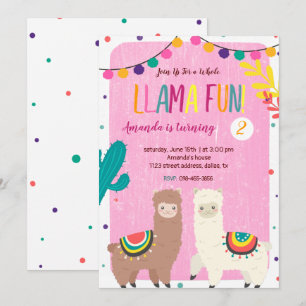 Twee Llamas Birthday Uitnodiging